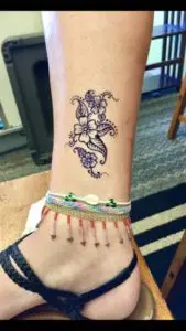 henna, jagua, mehndi ankle tat