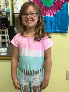 young girl with hair wrap